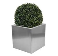 Bambus-Bonn Blumenkbel aus Edelstahl gebrstet - Blockform 30 cm